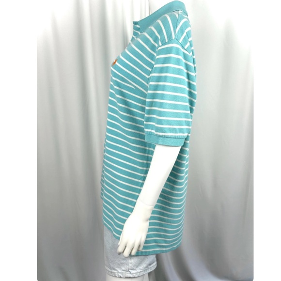 Vintage 1990’s 2000’s Men’s ‘Polo Ralph Lauren’ Striped White + Blue Polo - L - Picture 6 of 8